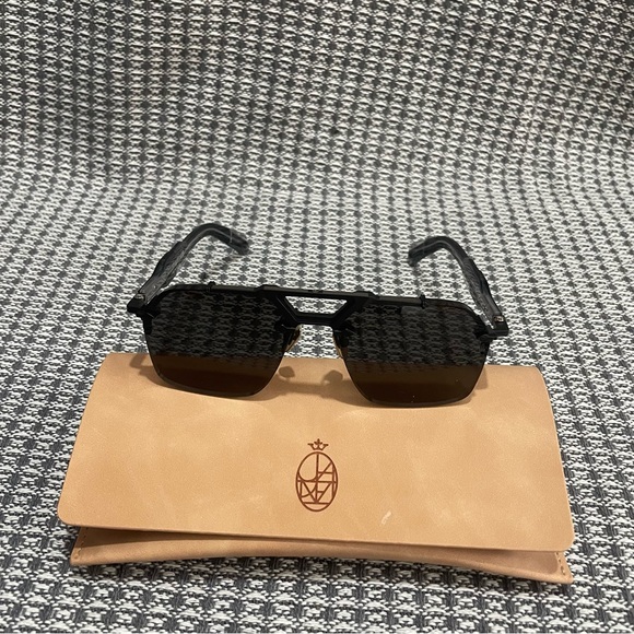 Jacques Marie Mage Other - Jacques Marie Mage Men's Black Rectangular Sunglasses